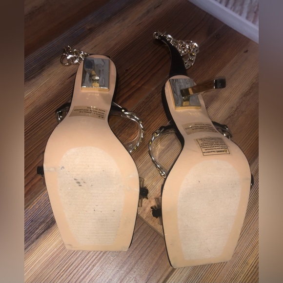 FASHION NOVA Los Ángeles Date Night Heels Size 6.5 Women’s Gold Chain. - Picture 10 of 10